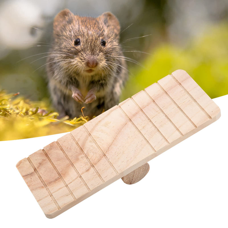 Zerodis Hamster Pet Wooden Seesaw Bridge Toy, Exercise Game Chew Toy for Small Animals Hamster Mouse Gerbil Chinchilla Squirrel - PawsPlanet Australia