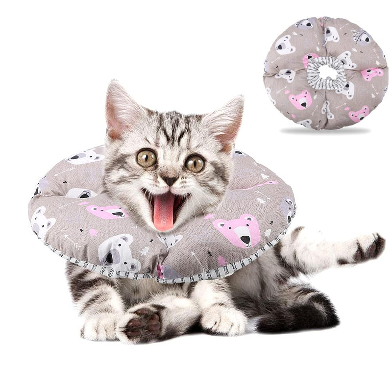 Cat Protective Collar Soft Edge Circle Pet Protective Collar Anti Bite Safty Collar for Cat Puppies Pet Anti Bite Leak Surgery Wound Healing(Coffee) Coffee - PawsPlanet Australia