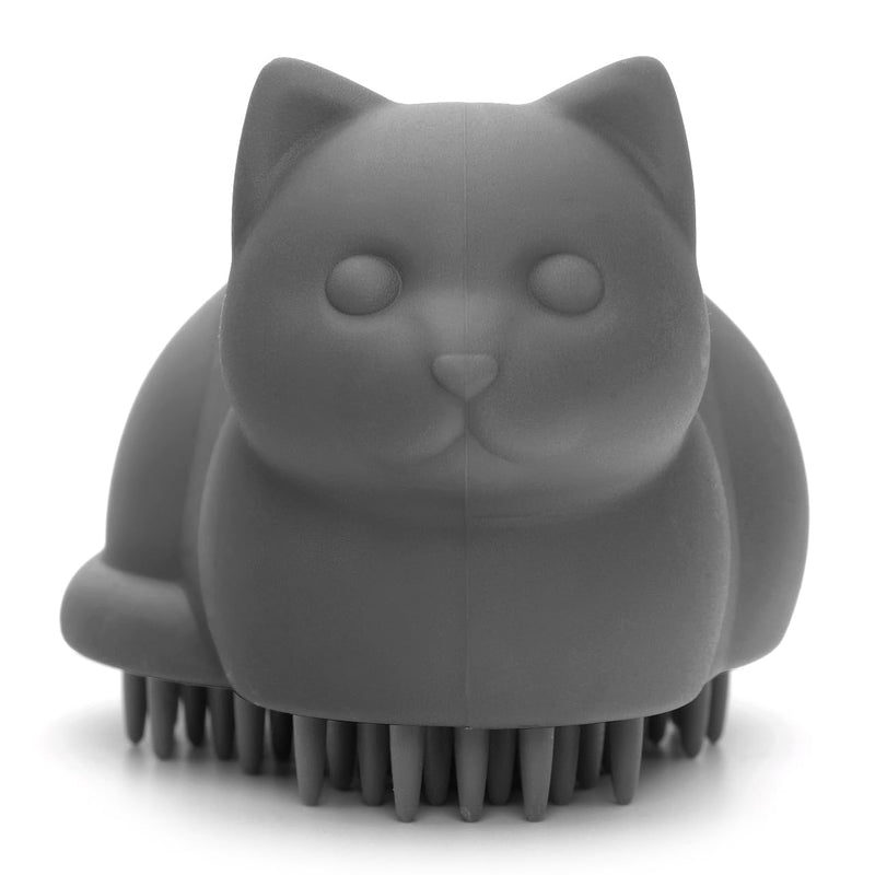 CKB LTD Meow Super Soft Silicone Cat Brush, Pet Brush with Ultra Soft Silicone Pins for Grooming Massage Bath Brush for Long and Short Scratches, Hair Removal Kitten Gray - PawsPlanet Australia