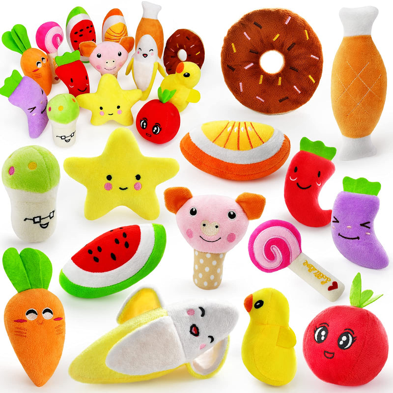 legend sandy Squeaky Dog Toys Cute Stuffed Plush Fruit Snacks Vegetable Dog Toys for Puppy Small Medium Dogs Pets Pack of 14 - PawsPlanet Australia