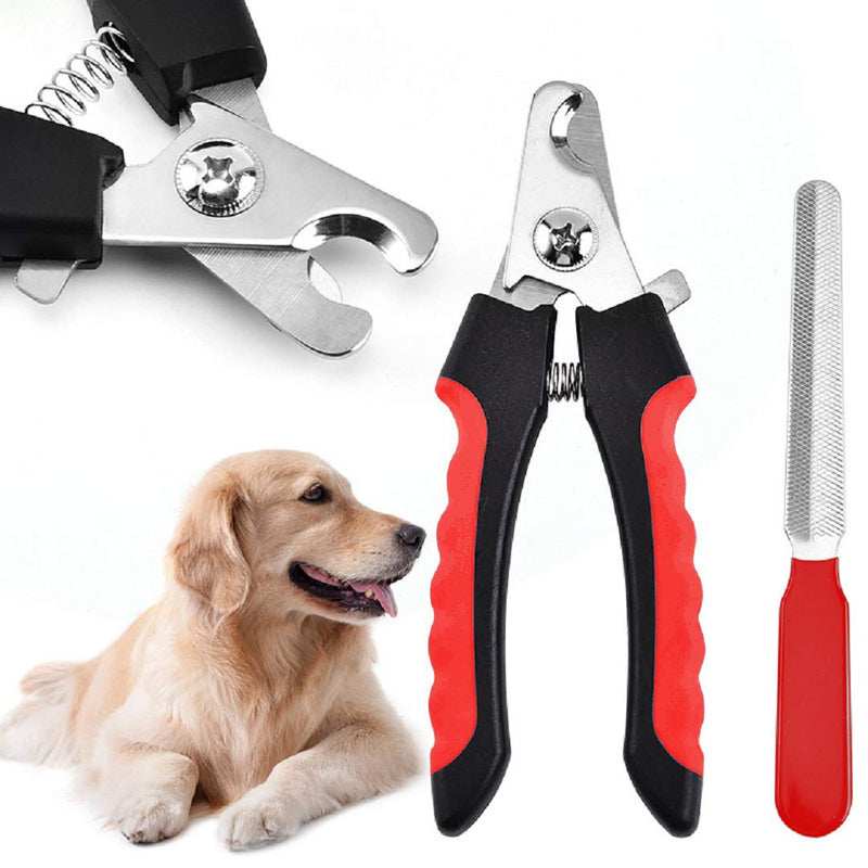 SXYHKJ Claw scissors, professional claw scissors, dog cat claw pliers with protective device, safety lock and nail file, perfect paw scissors for small, medium-sized dogs and cats (red) red - PawsPlanet Australia