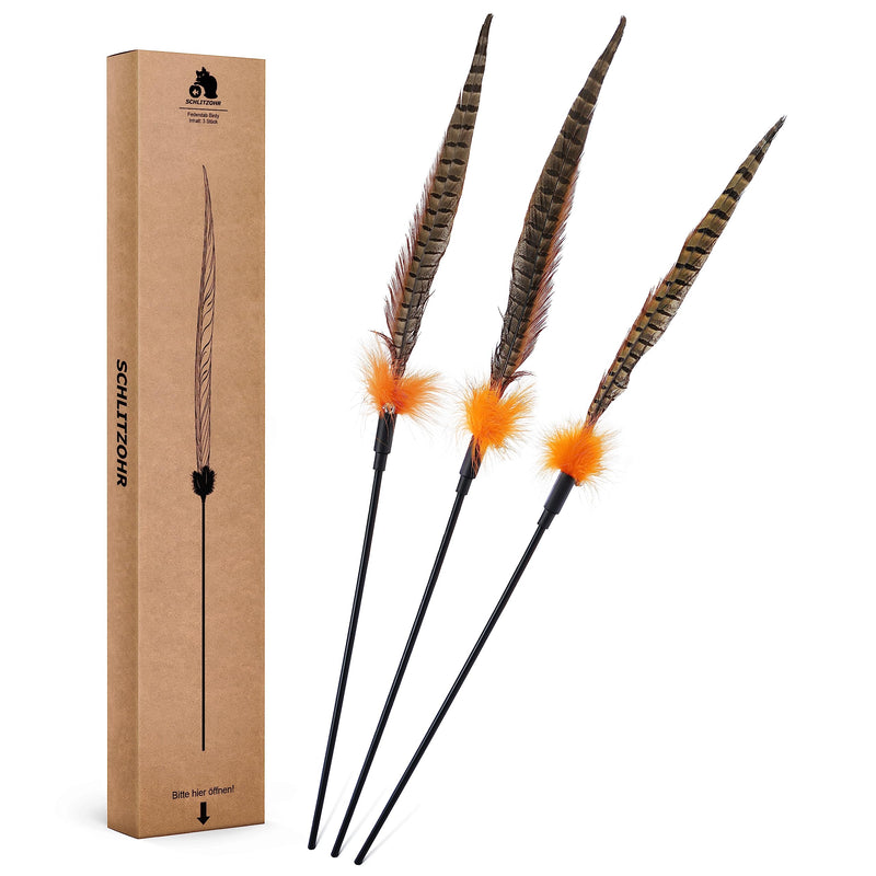 SLIT EAR | Cat toy with feather | Birdy | Interactive spring wand | feather frond | Pack of 3 - PawsPlanet Australia
