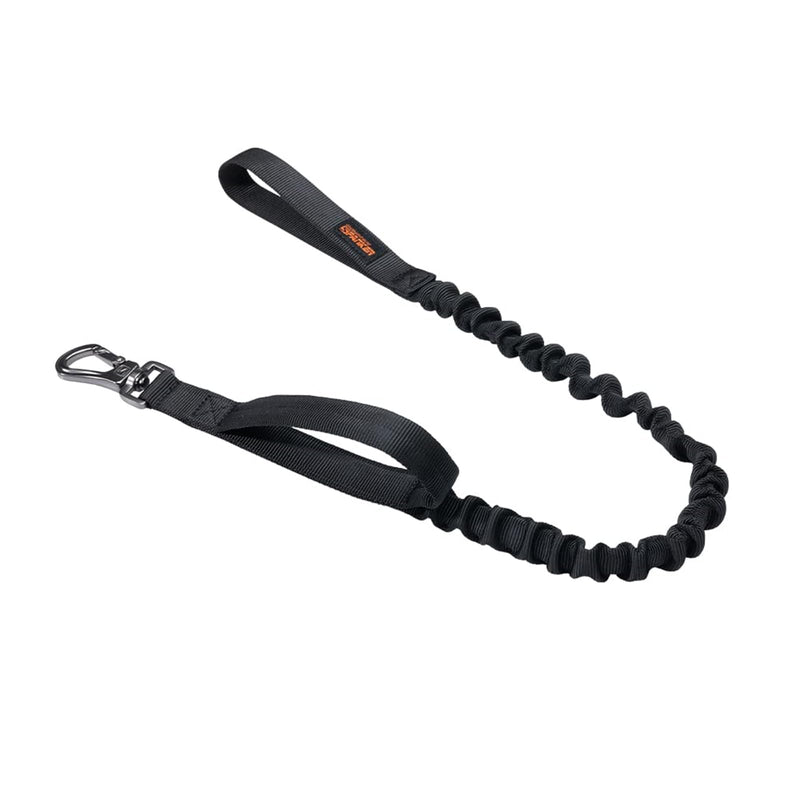 EXCELLENT ELITE SPANKER Tactical Bungee Dog Leash Military Police Dog Training Leash Rope with 2 Control Handles(Black) Black - PawsPlanet Australia
