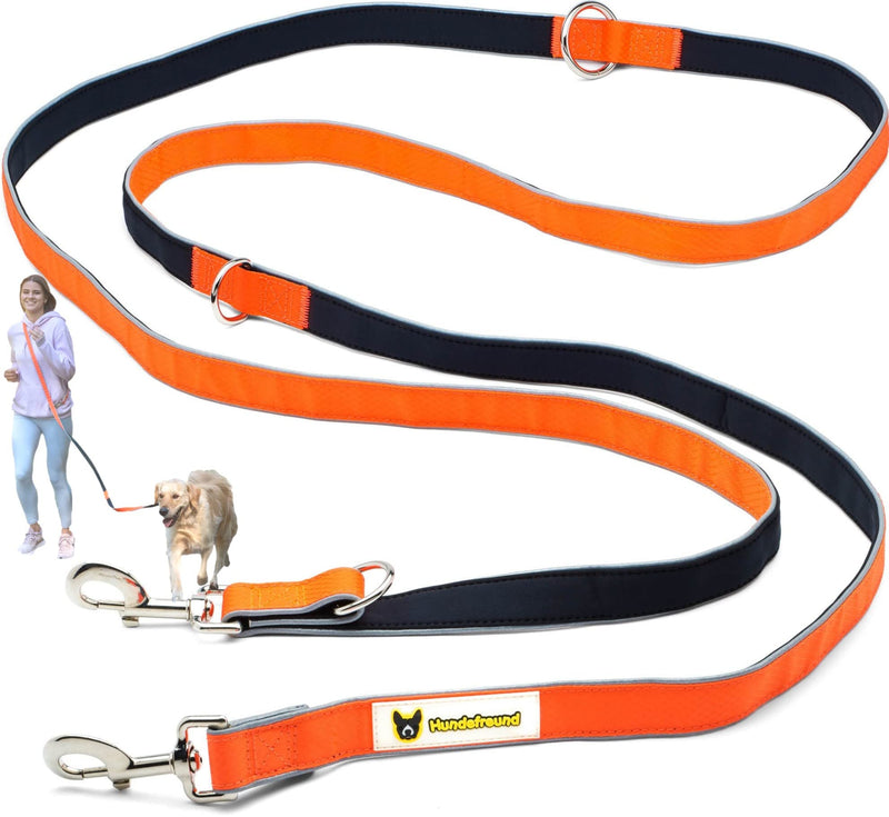 Dog friend multifunctional leash (6 in 1) adjustable dog leash 3 m for hanging around the neck, reflective with 3 rings for medium and large dogs - double leash, shoulder leash and sports leash in one - PawsPlanet Australia