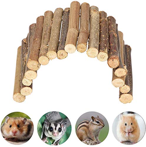 HEEPDD Wooden Ladder Hamster Chew Bridge Toy Reptile Nest House Fence Climbing Bridge for Reptile Lizard Turtle Hedgehog Small Animal Chew Toy (Medium) Medium - PawsPlanet Australia