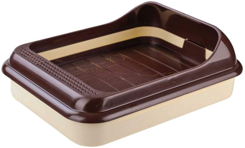 Cat toilet bowl litter box cat kitten - removable high edge and cleaning sieve - brown - dimensions (WxDxH): approx. 450x350x150 mm - PawsPlanet Australia