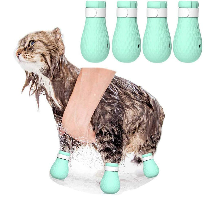ASOCEA 4PCS Anti-Scratch Cat Foot Shoes Silicone Pet Grooming Scratching Adjustable Cat Paw Protector Shoes for Home Bathing Shaving - PawsPlanet Australia