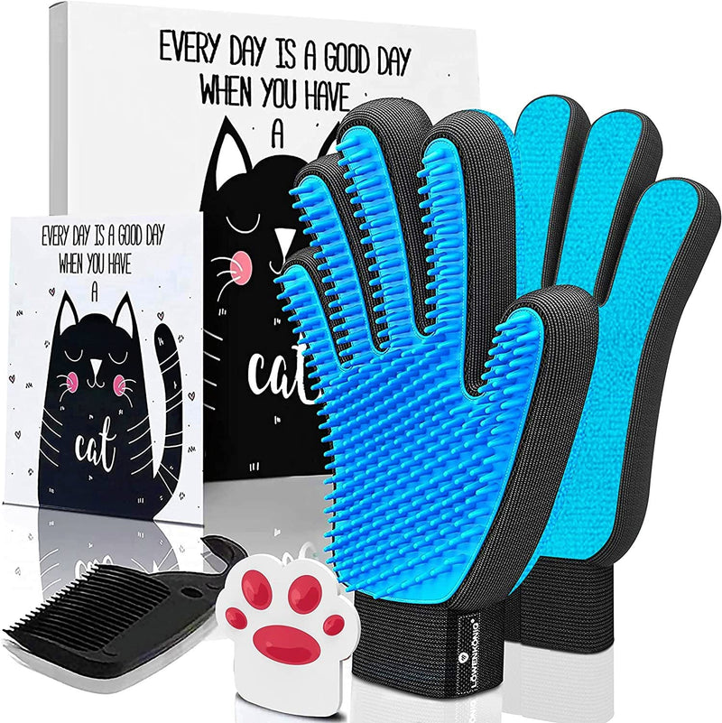 LÖWENKÖNIG® Taurus 3.0 [Improved grooming glove with extra long soft nubs] for short and long-haired cats and dogs I pet brushing glove I massage brush I cat accessories - PawsPlanet Australia