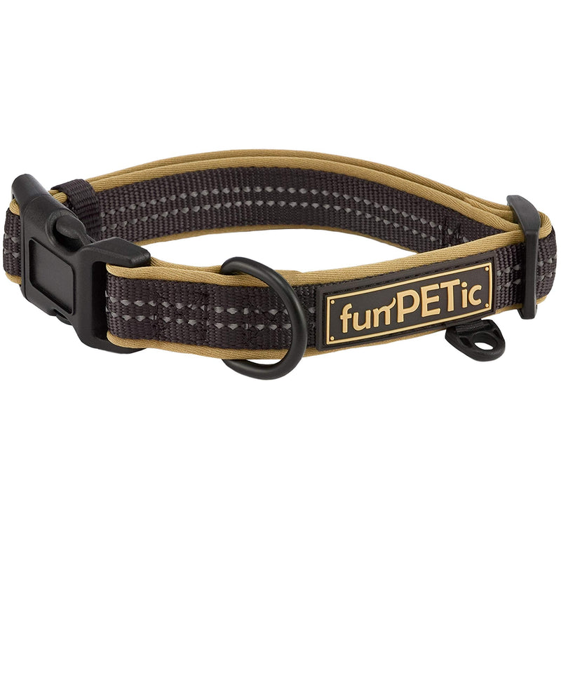 funPETic Dog Collar - Various Sizes, Padded, Reflective, for Large and Small Dogs (L) L - PawsPlanet Australia