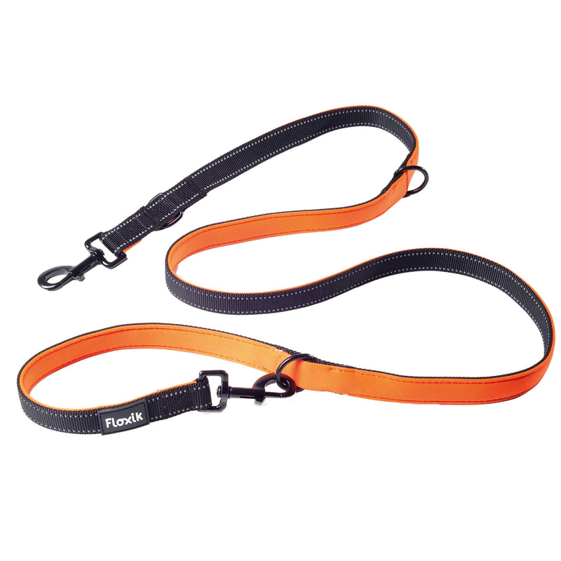 Floxik dog leash | Premium leash for dogs | Multi-adjustable, reflective dog leash - black/orange - PawsPlanet Australia