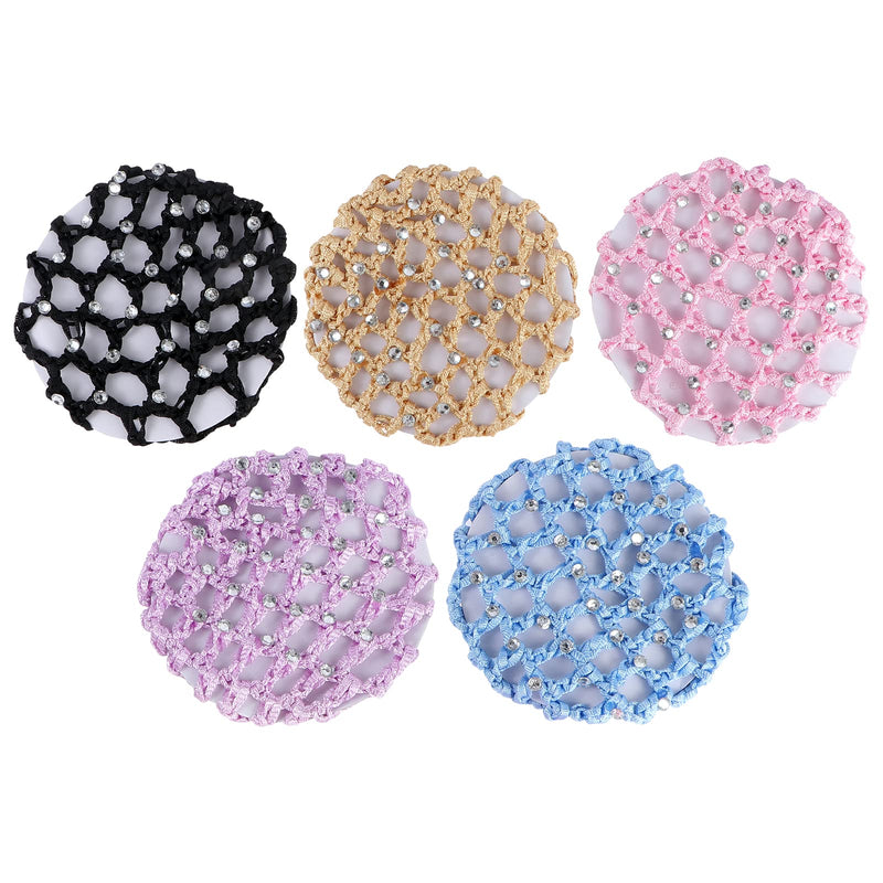 Lurrose 10 Pcs Pearl Bun Cover Elastic Crochet Scarf Hair Net Colorful Ballet Bun Hair Cover for Girls Women - PawsPlanet Australia