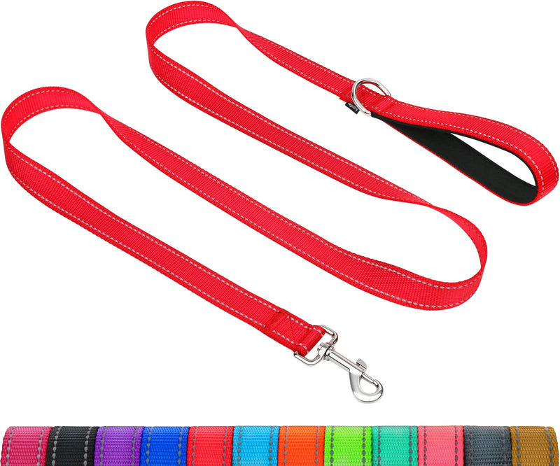 Taglory Dog Leash Medium Large Dogs Lightweight | Double-sided reflective | Padded handle | Support 10 to 75 kg | 1.8mx 2.5cm | Red 1.8 m x 2.5 cm (pack of 1) - PawsPlanet Australia