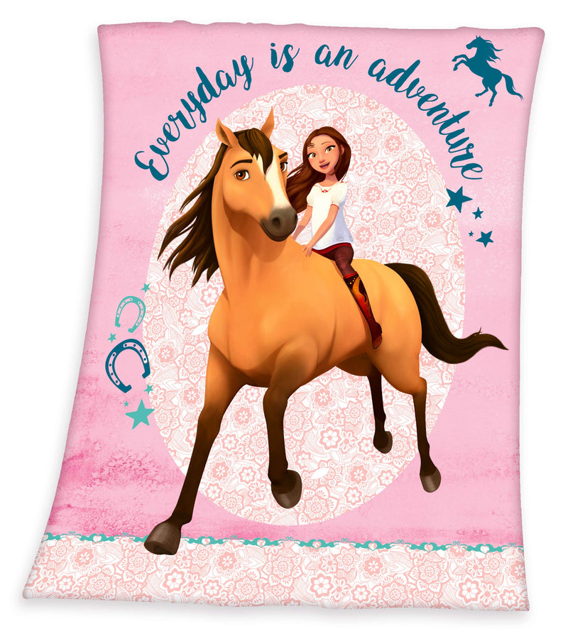XL Spirit Wild and Free Horses Fleece Blanket Cuddly Blanket 130x160 cm - PawsPlanet Australia