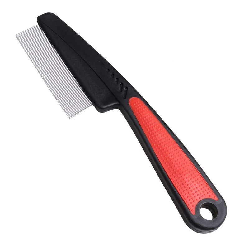 Flea comb for removing fleas, pet comb, professional flea comb, stainless steel, lice comb, dust comb for cats and dogs, red - PawsPlanet Australia