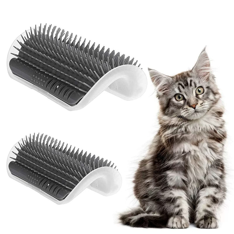 Mein HERZ Pack of 2 Cat Self Groomer - Massage Corner - Cat Self Groomer Cat Self Groomer - Cat Edge Cat Brush, with 2 Packs of Catnip, for Cat Hair Removal and Itching Massage (L/M) - PawsPlanet Australia