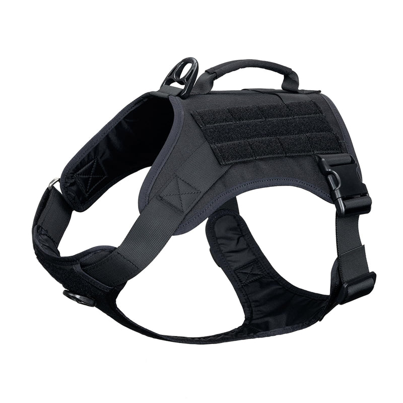 EXCELLENT ELITE SPANKER Tactical Dog Harness Vest with Handle Military Dog Harness Adjustable Training Harness No Pull Dog Harness(Black-S) S Black - PawsPlanet Australia