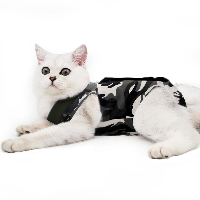 Dotoner Cat Bodysuit After Surgery Anti-Licking for Cat Body Surgery Skin Disease Recovery Body Cat Clothes After Castration E-Collar Alternative for Cats Dogs (M, Camouflage) M - PawsPlanet Australia