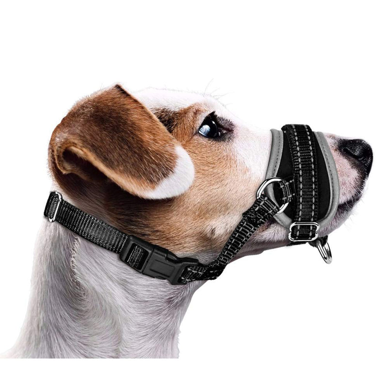 Nasjac Dog Muzzle, Soft Muzzle Medium Dogs to Prevent Biting Anti-Barking Stop Chewing Food Adjustable Dog Mouth Guard, Durable Small Large Dog Muzzles M Black - PawsPlanet Australia