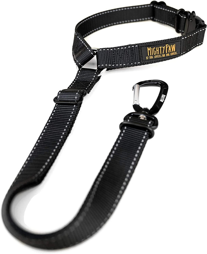 Mighty Paw Dog Headrest Seat Belt | Universal Design Easily Attaches to Any Car Head Rest. Adjustable Length for Small & Large Dogs. All-Metal Hardware & Nylon Seatbelt Strap. (Black) black - PawsPlanet Australia