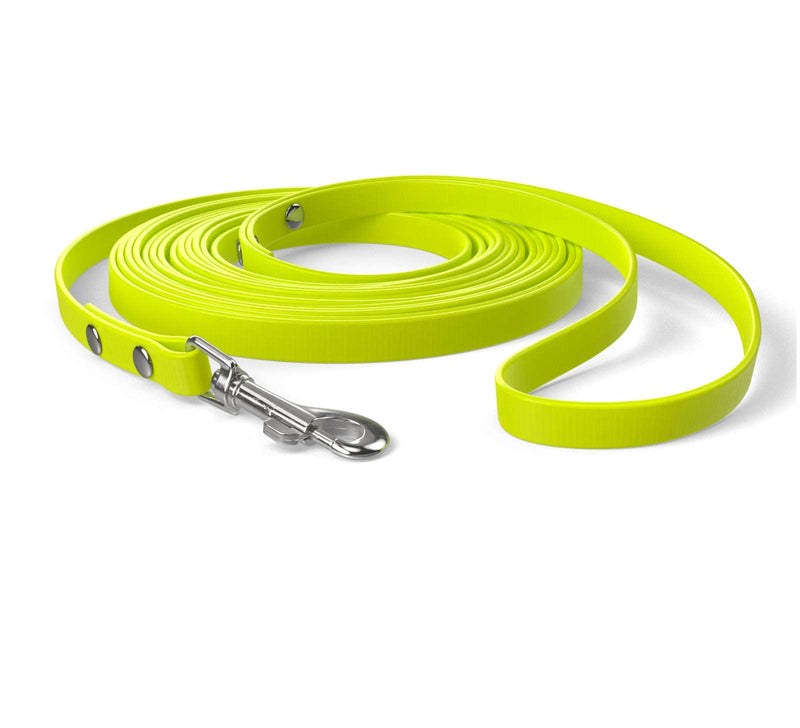 5m drag leash, dog leash, hand strap, neon yellow, extra narrow, dirt and water repellent 5m, for small dogs neon yellow - PawsPlanet Australia