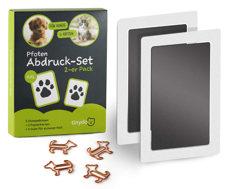 Ink Free Paw Print Set | Pack of 2 | For dogs and cats paws | Gift for pet owners | Ink pad (black) without contact with the color black - PawsPlanet Australia
