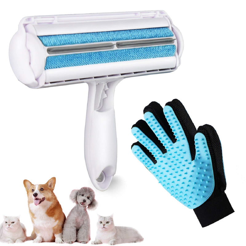 VIMOV Lint Brush and Pet Brush Glove 2 Packs, Pet Hair Remover Furniture for Dog/Cat Pet Bed, Lint Roller Reusable Washable & Cat Hair Remover for Couch, Carpet - PawsPlanet Australia