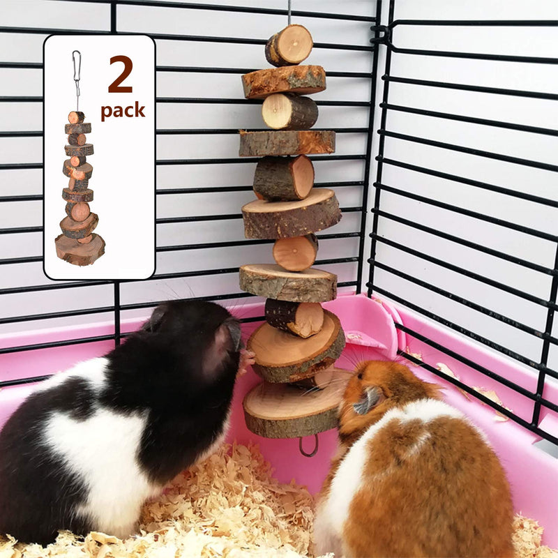 Natural Organic Apple Wood Chew Toys 2 Pack Small Animal Snack Toys Suitable for Rabbit Chinchilla Guinea Pig Hamster Teeth Grinding - PawsPlanet Australia