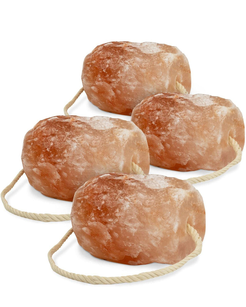 High-quality salt lick stone “Rock Crystal” 4 x lick stones with cord, total approx. 8 kg, for horses, sheep, cattle, game, livestock salt - mineral lick stone - premium lick stone - PawsPlanet Australia