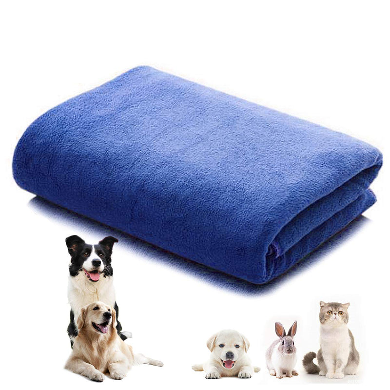 CattleyaHQ 160 x 60 cm 1 piece dog towels, soft absorbent microfibre quick dry towels, large dry towels for dogs, cats, pets (blue). - PawsPlanet Australia