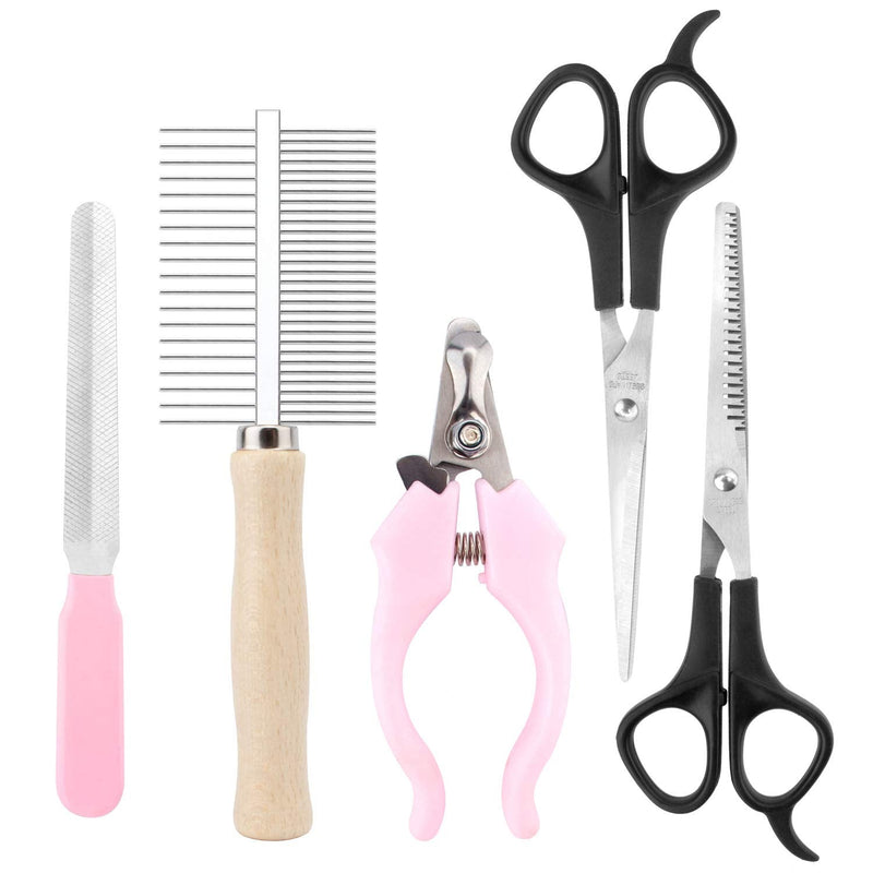 QiCheng & LYS Professional Pet Hair Trimmer Dog Trimmer Pet Grooming Tool Pet Grooming Set (5pcs) (Package 2) - PawsPlanet Australia