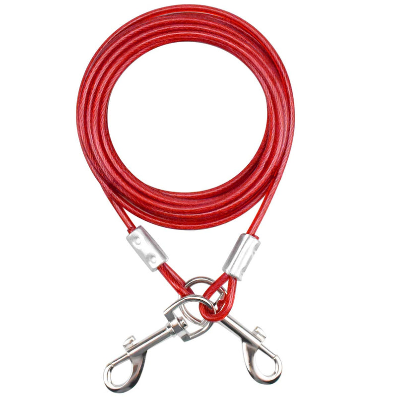NATUCE 16.4ft (5M) Tie Out Cables for Dogs, Yard Leash for Dogs, Tie-Out Leashes for Dogs, Pet Tie Out Cables, Outdoor Camping Picnic Strong Pet Safety Rope (Red) - PawsPlanet Australia