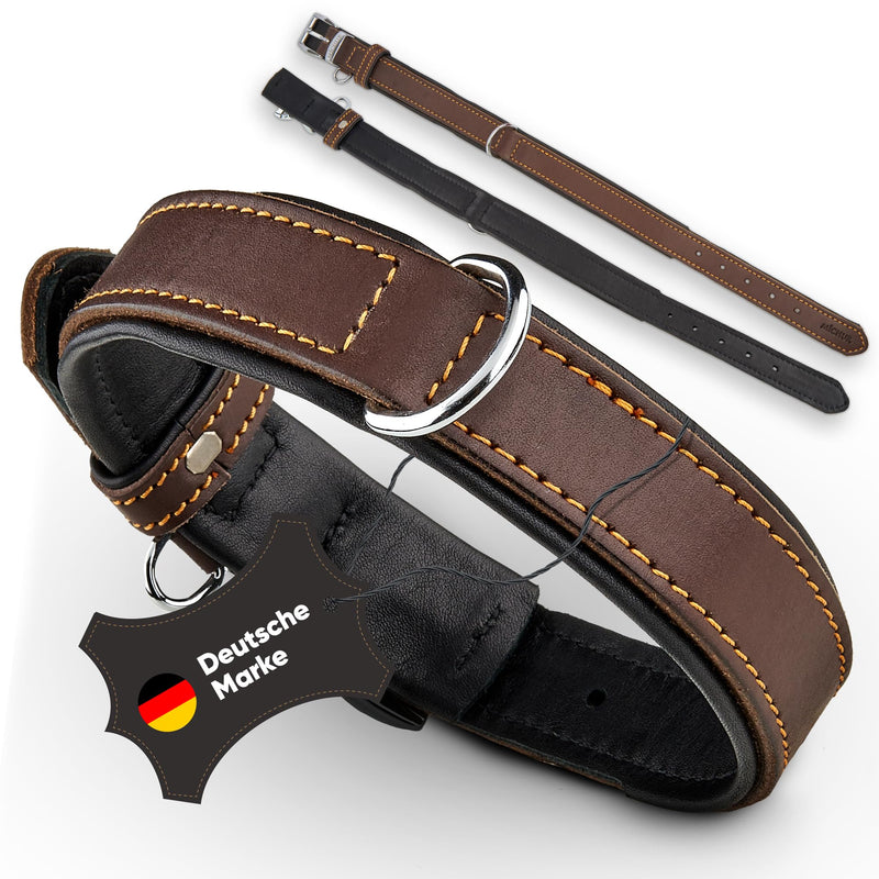 Michur Minimo dog collar leather, leather collar dog, collar, brown, leather, available in different sizes, neck circumference 24-30cm - PawsPlanet Australia