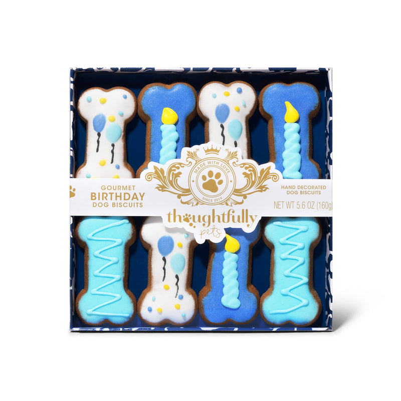 Modern Gourmet Foods - Dog Biscuits Gift Set of 8 Hand Decorated Dog Treats - Boy - PawsPlanet Australia