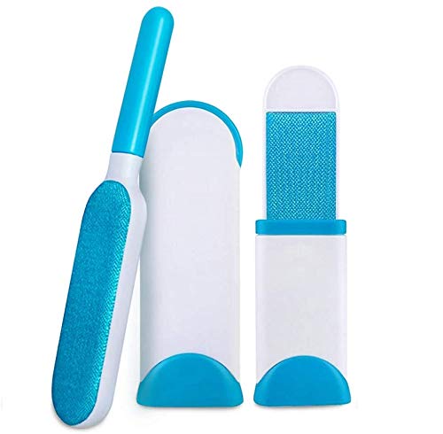 Alliebe Pet Dog Cat Hair Remover, No Leads and No Waste, Improved Reusable Pet Hair Remover Brush Home Care Helper Double-Sided(Blue) Blue - PawsPlanet Australia