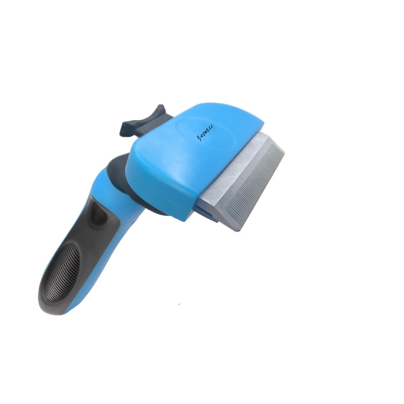 JASWELL Self-Cleaning Pet Hair Shedding Brush for Dogs and Cats Dog Grooming Tool Effectively Reduces Shedding by up to 95% Professional Deshedding Brush (Blue) Blue - PawsPlanet Australia