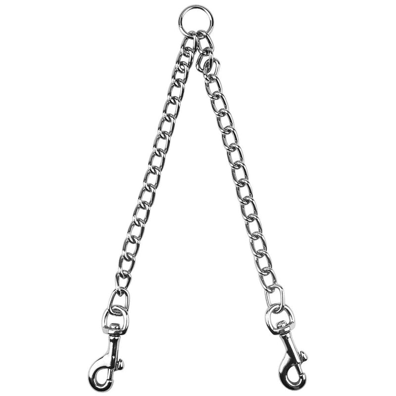 Jinlaili Double Metal Dog Lead, Double Metal Lead for Dogs, Durable Dog Chain for Two Dogs, Double Lead for Two Dogs Chain for Walking Training (4.0 mm x 70 cm) - PawsPlanet Australia