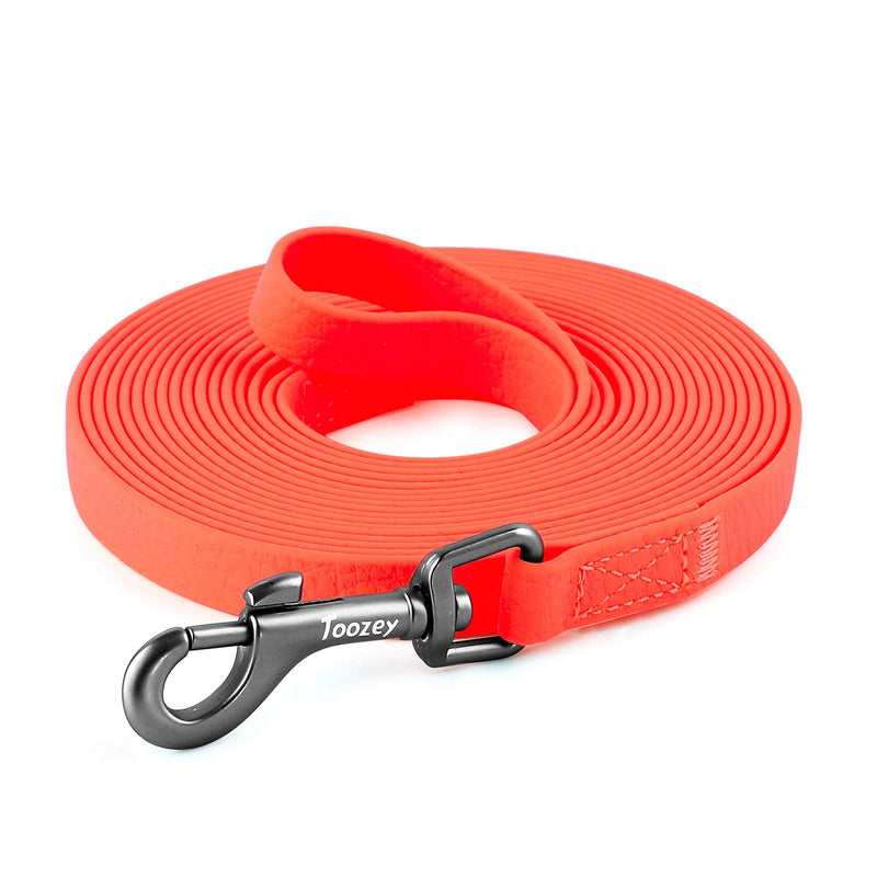 Toozey towing leash for dogs, 5m / 10m / 15m / 20m towing leash with hand strap and mesh pocket, waterproof training leash for large to small dogs, robust dog leash neon orange - PawsPlanet Australia