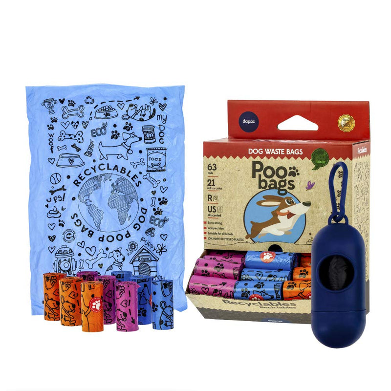 Dog waste bags with waste bag dispenser | Ecological dog poop bags for all breeds and sizes | Eco dog waste bags + linen bag holder Organic dog waste bags for resilient needs. 300 bags - PawsPlanet Australia