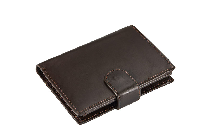 BRASS TACKS Leathercraft Vintage Handmade Full Leather Vertical Tri-Fold Wallet for Women RFID Blocking Small Multi Card Case Wallet Brown - PawsPlanet Australia