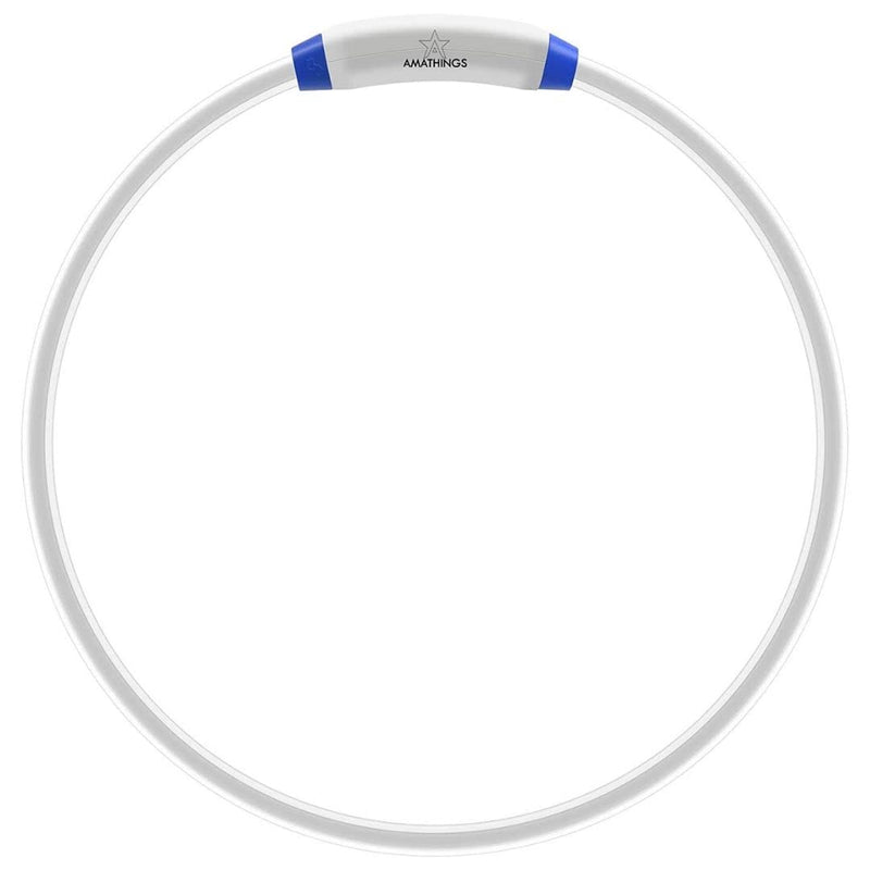 AMATHINGS LED Visio light dog collar in blue - dog collar bright and rechargeable with approx. 12 hours light time - shortenable dog light collar with USB micro cable - LED dog collar blue 2020 - PawsPlanet Australia