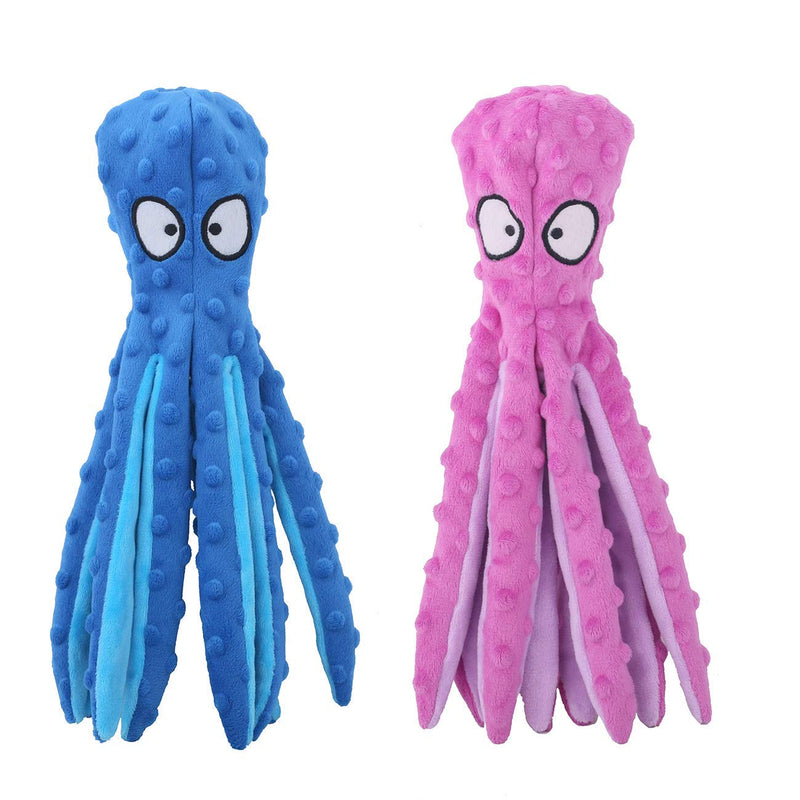 CPYOSN Octopus Dog Squeaky Toy, No Stuffing Crinkle Plush Dog Toy for Puppies, Durable Interactive Dog Chew Toy for Small and Medium Dogs (Purple+Blue) Purple+Blue - PawsPlanet Australia