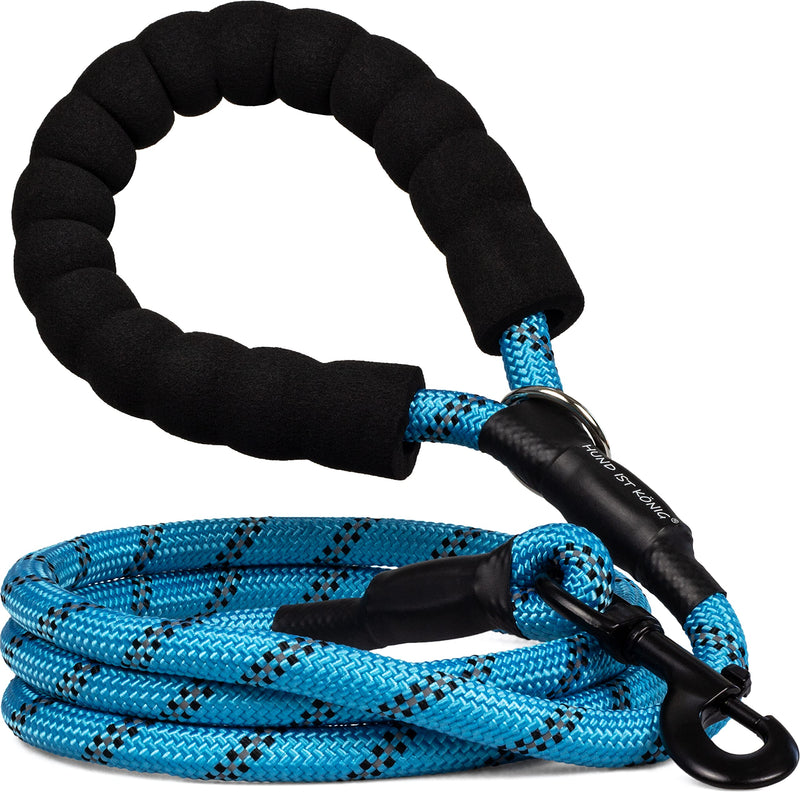 DOG IS KÖNIG® dog leash - 1.5m dog leash for walking & training - leash with soft handle & reflectors - ideal everyday leash for all breeds - light & robust, including eBook light blue - PawsPlanet Australia