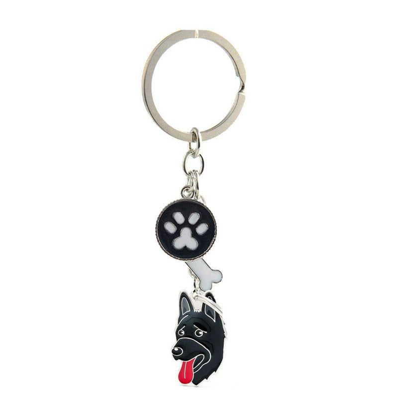 Dog ID Tags Keychain, Pet ID Tags Lovely Metal Dog Keychain Puppy Paw Bone Small Dog Pendant German Shepherd - PawsPlanet Australia