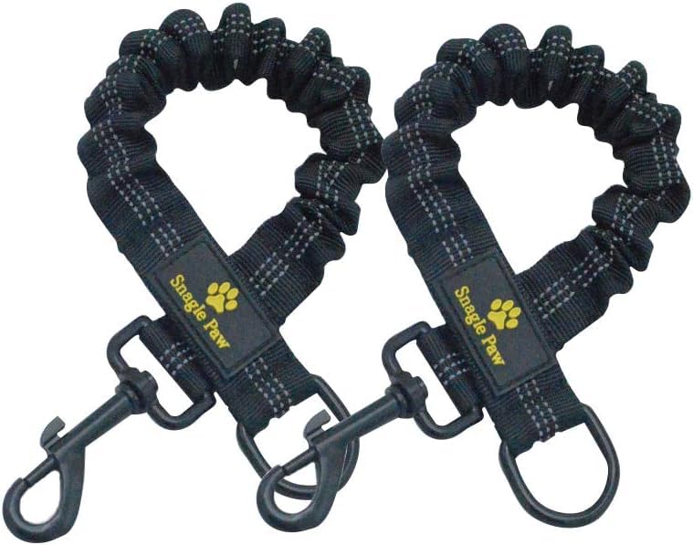 pieces tangle-free elastic dog leash, no tangled double dog leash, dog training leash, reflective elastic leash black - PawsPlanet Australia