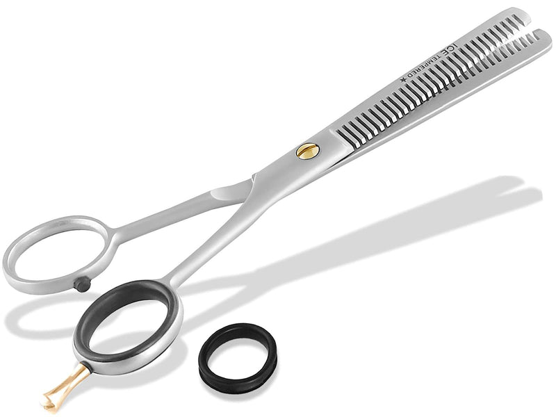 Fur scissors, dog scissors, dog hair scissors, thinning fur, thinning scissors, 30 teeth, double-sided, 2-sided - professional fur hair scissors for animals, 15.24 cm - PawsPlanet Australia