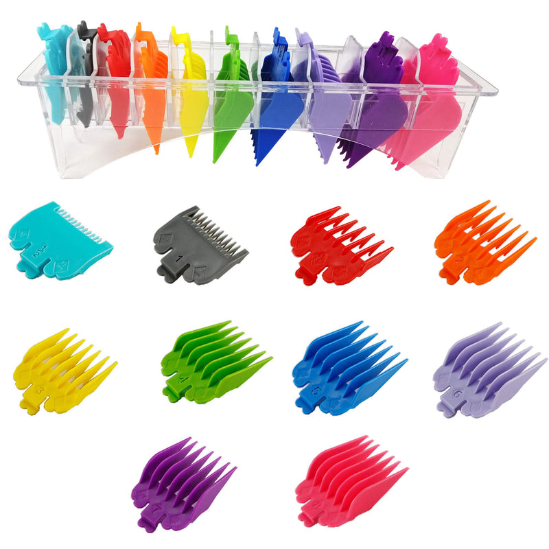 Slide-on combs for clippers, 10 pieces comb attachments set, hair clipper comb set, for hairdresser salon tools - PawsPlanet Australia