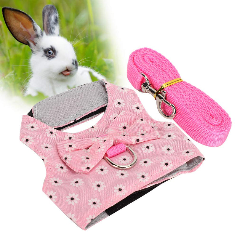 Atyhao Pet Chest Strap Set, Rabbit Vest Harness with Lead Pink Hamster Chest Strap Leash Walking Lead Small Pet Accessories for Chinchilla Guinea Pigs Gerbils Rats S - PawsPlanet Australia
