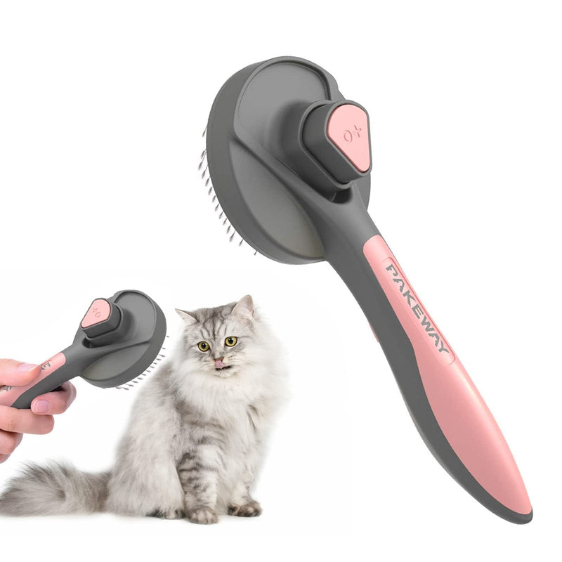 LATTCURE cat brush dog brush self-cleaning slicker brush removes undercoat short to long hair suitable gentle cat brush slicker brush short hair to long hair de-matting brush - PawsPlanet Australia