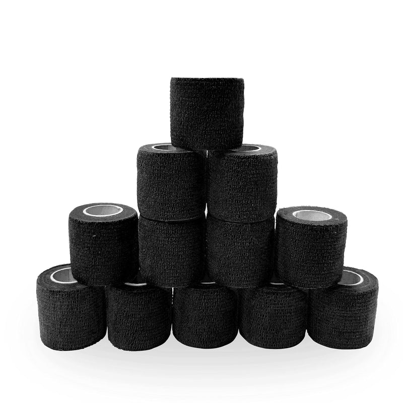 SUPERBE Black Self-Adhesive Bandage Adhesive Bandage Self-Adhesive 5cm x 4.5m, 12 Rolls Self-Adhesive Bandage Fixing Bandage Self-Adhesive - Ideal for People and Pets - PawsPlanet Australia