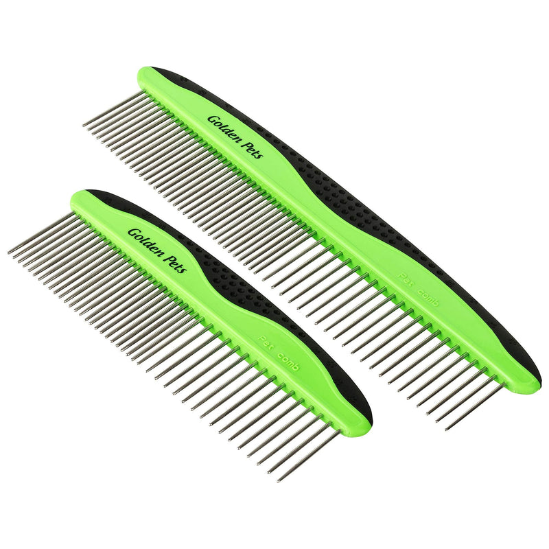 Golden Pets comb set I dog & cat brush suitable for medium to long hair I small - large pets I easy cleaning I + free care manual - PawsPlanet Australia